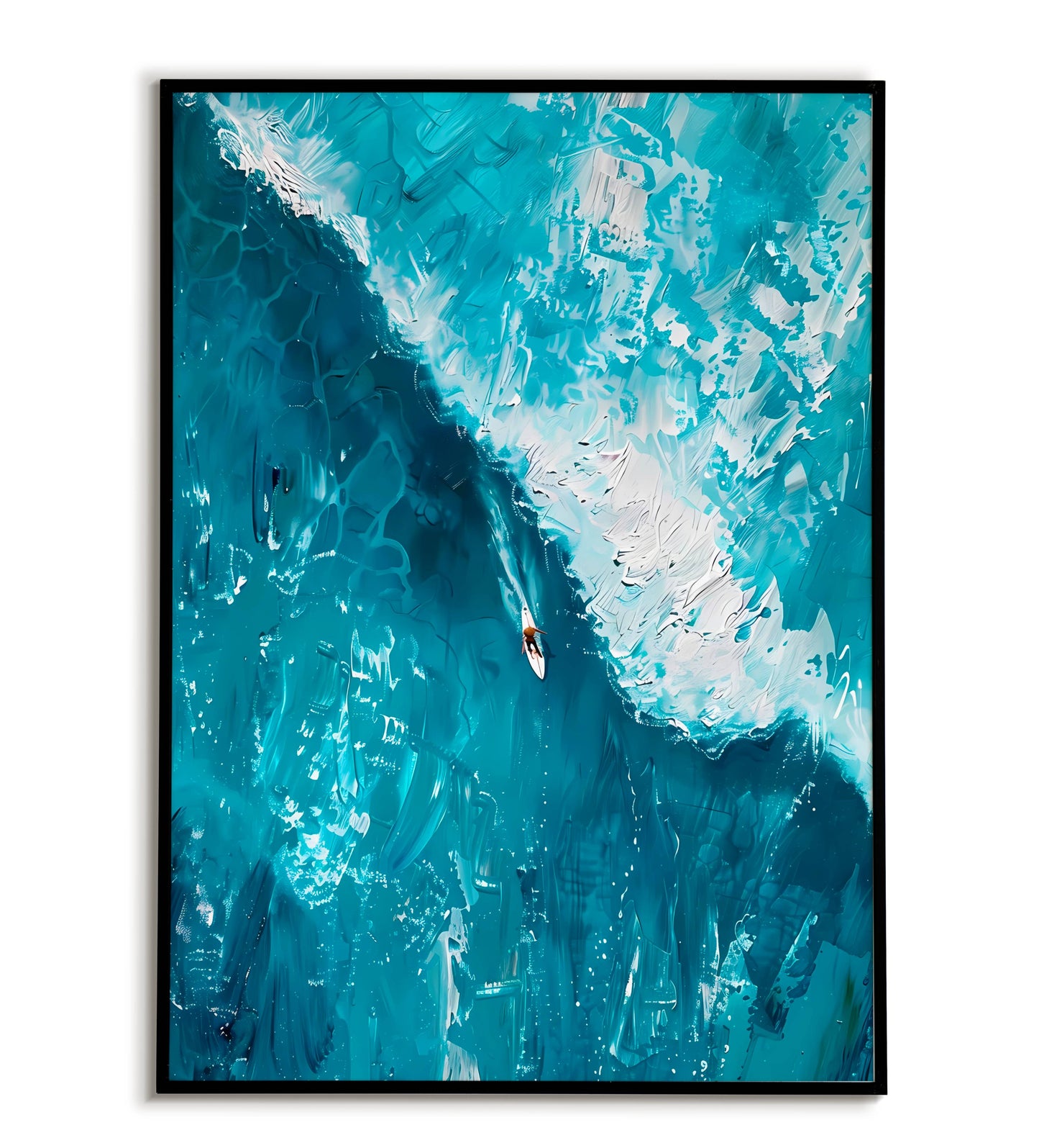 Surfer aerial view" abstract sports poster
