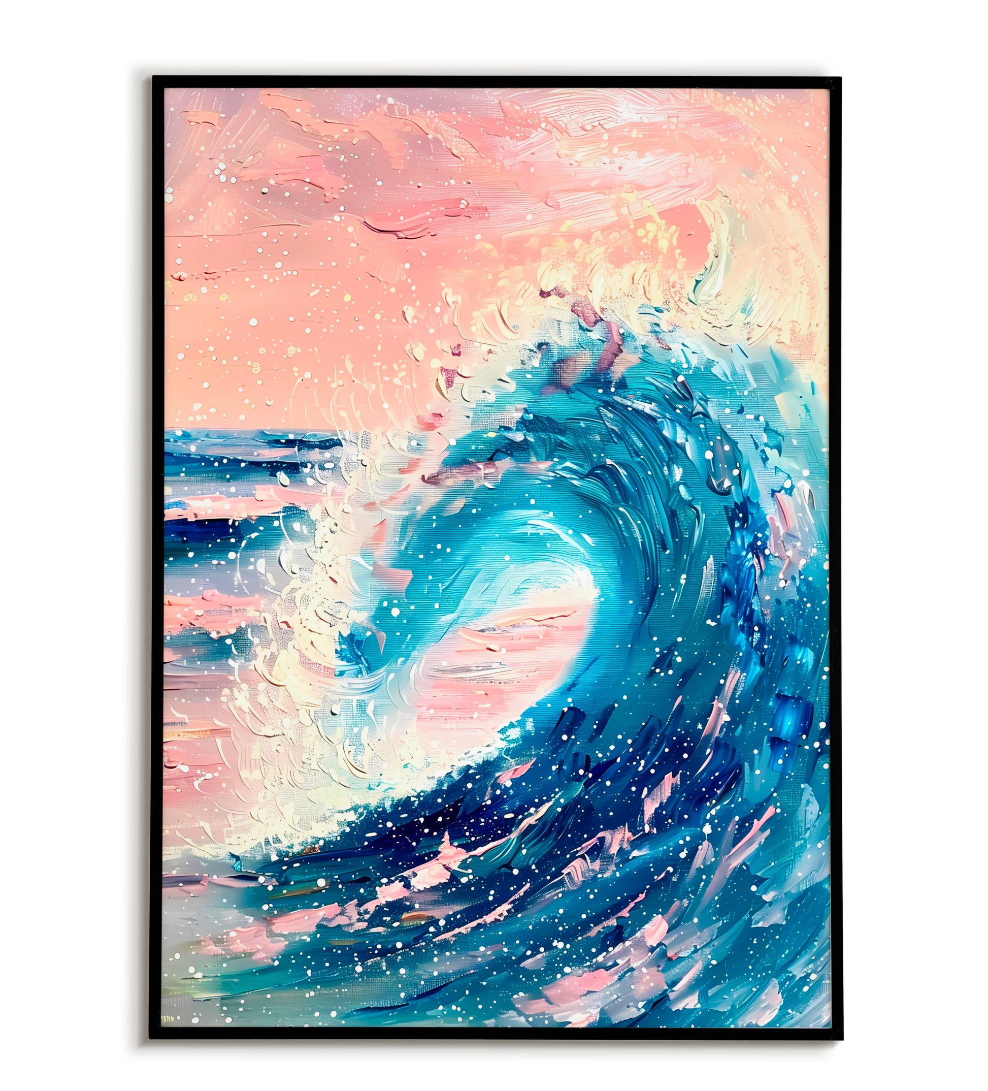 Wave in pastel" abstract seascape poster