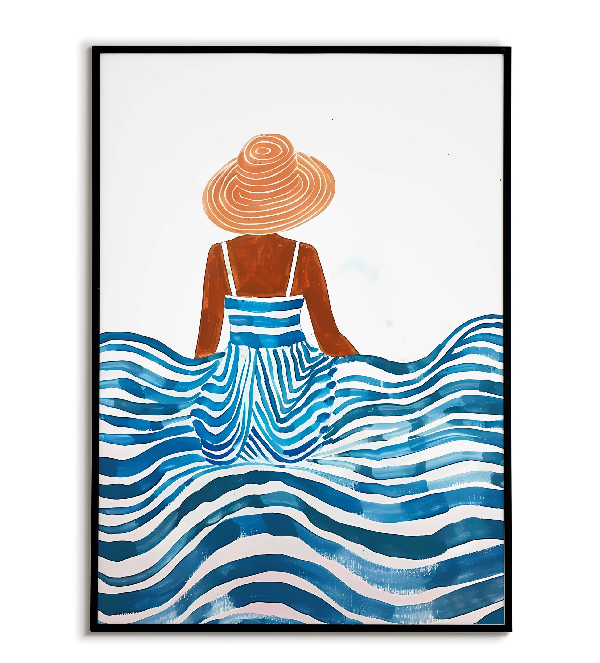 Striped Dress" abstract figurative poster