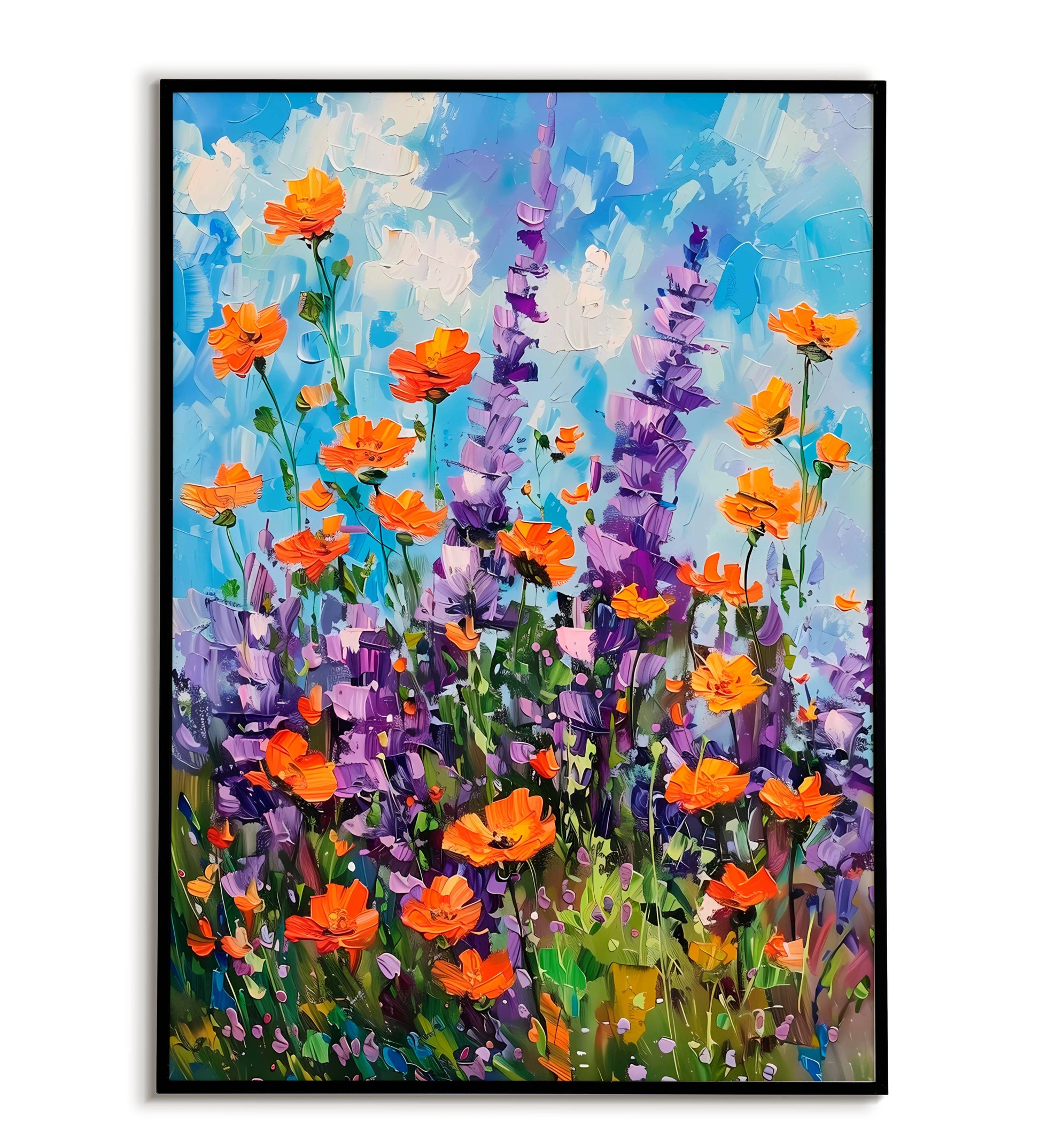Wildflowers" abstract floral poster