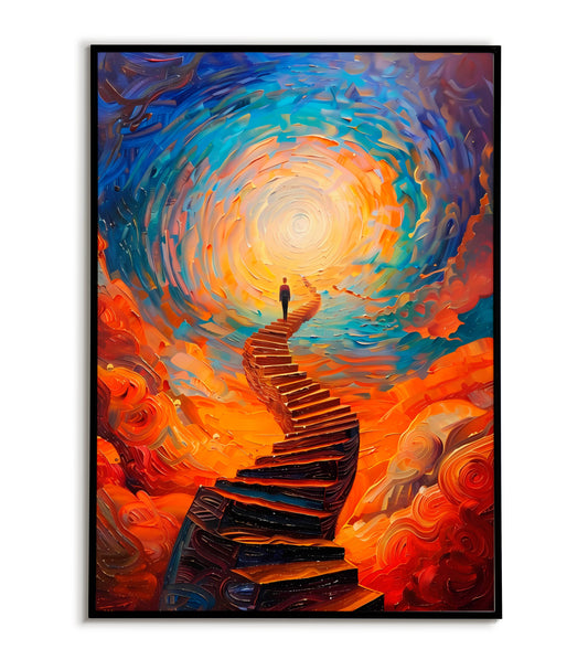 Road to heaven" abstract landscape poster