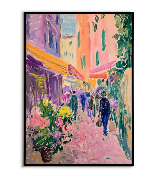 Flower market" abstract floral poster