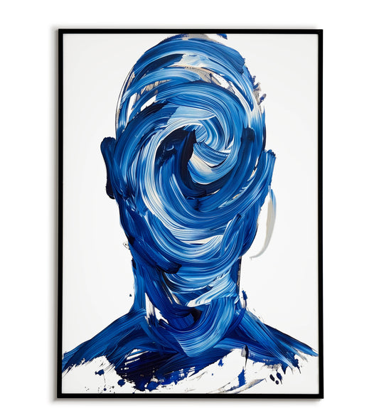 Faceless Portrait" abstract figurative poster
