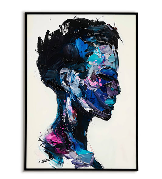 Pastel Portrait" abstract figurative poster