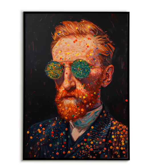Van gogh portrait" abstract interpretation in Van Gogh's style