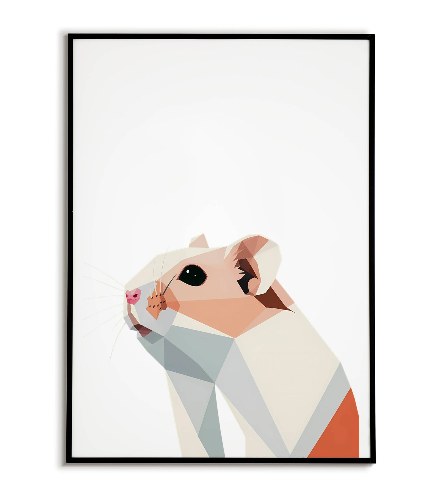 "Minimalist hamster" abstract animal poster.