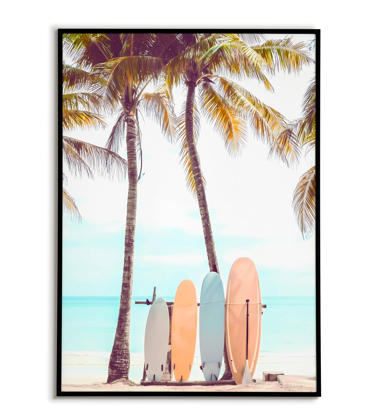Surfboards by the Beach printable poster. Available for purchase as a physical poster or digital download