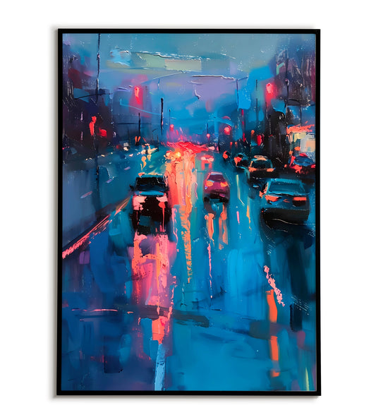 Blue Hour Road printable poster. Available for purchase as a physical poster or digital download.