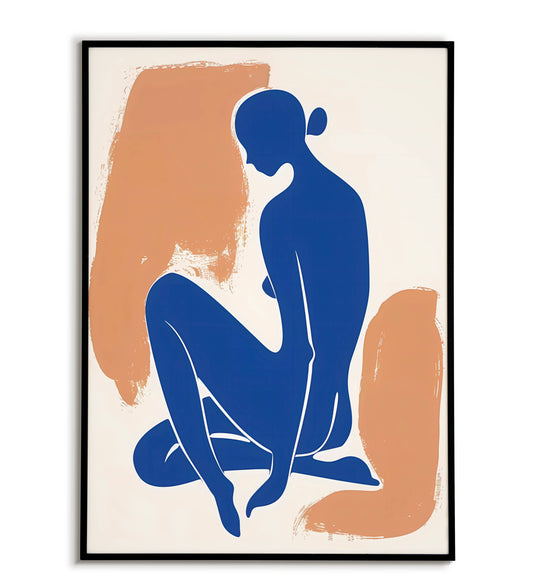 Blue Matisse Muse printable poster. Available for purchase as a physical poster or digital download.