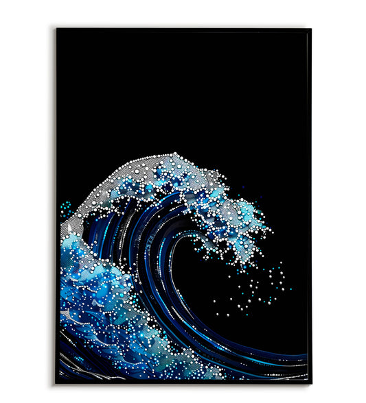 Glittering Blue Surge printable poster. Available for purchase as a physical poster or digital download