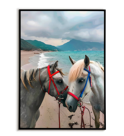 Horses by the Sea printable poster. Available for purchase as a physical poster or digital download.