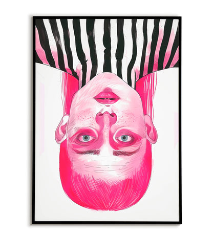 Inverted Pink Portrait printable poster. Available for purchase as a physical poster or digital download.