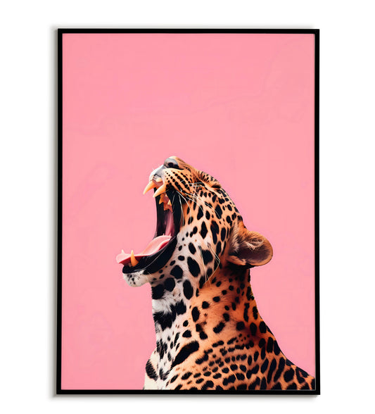 Minimal Leopard printable poster. Available for purchase as a physical poster or digital download