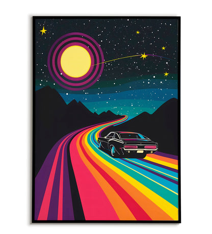 Embark on a retro journey with this travel poster (part 2 of 4) (physical or digital).