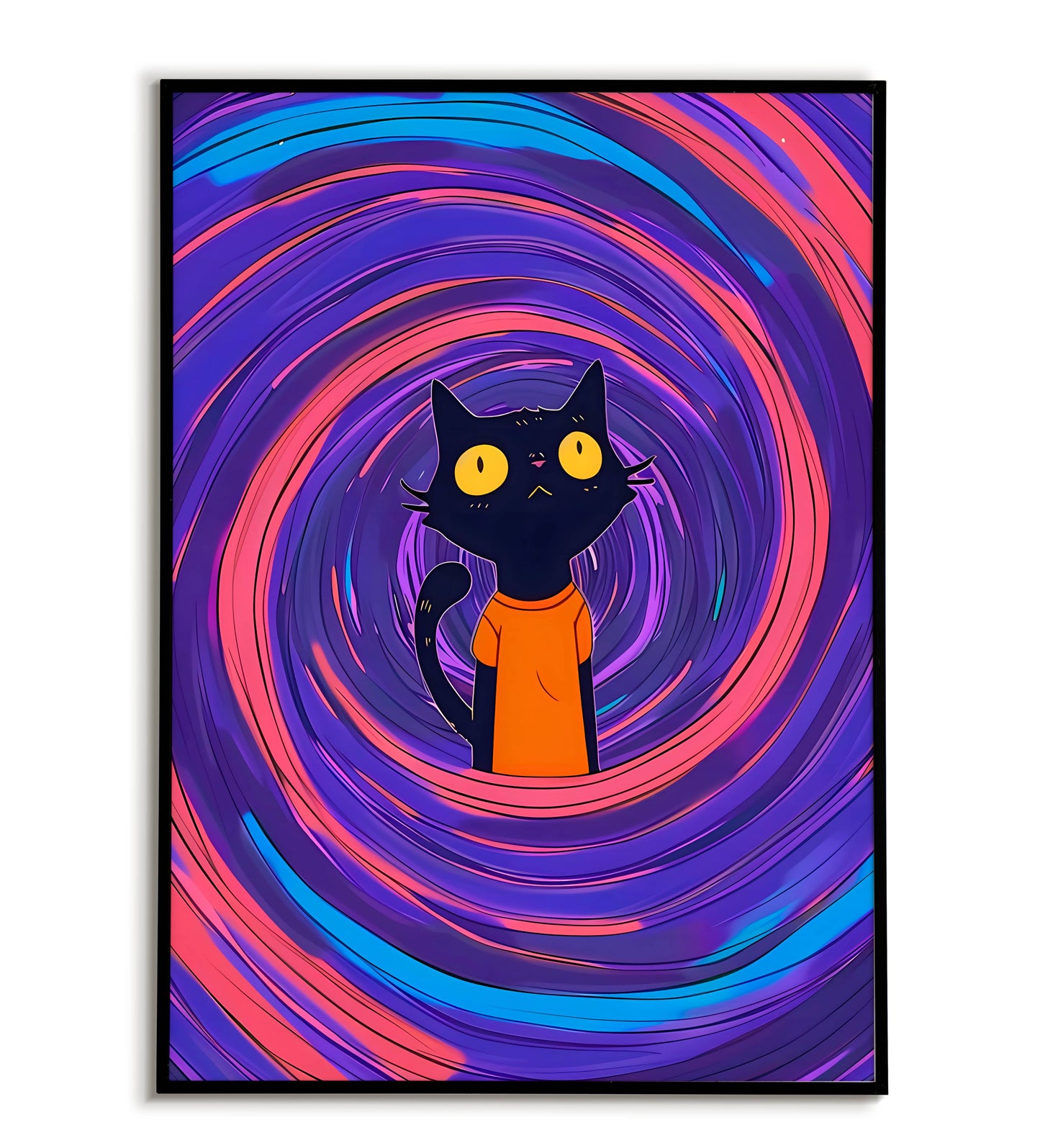 Swirling Cat Portal printable poster. Available for purchase as a physical poster or digital download.