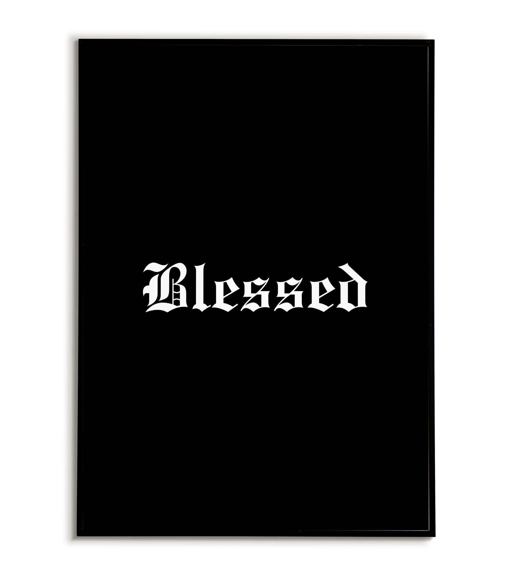 "Blessed" printable word art poster.