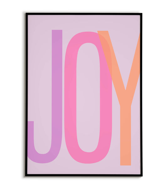"JOY" printable word art poster to spread happiness.