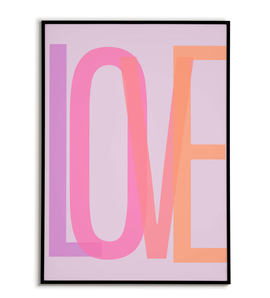 "LOVE" printable word art poster to celebrate love.