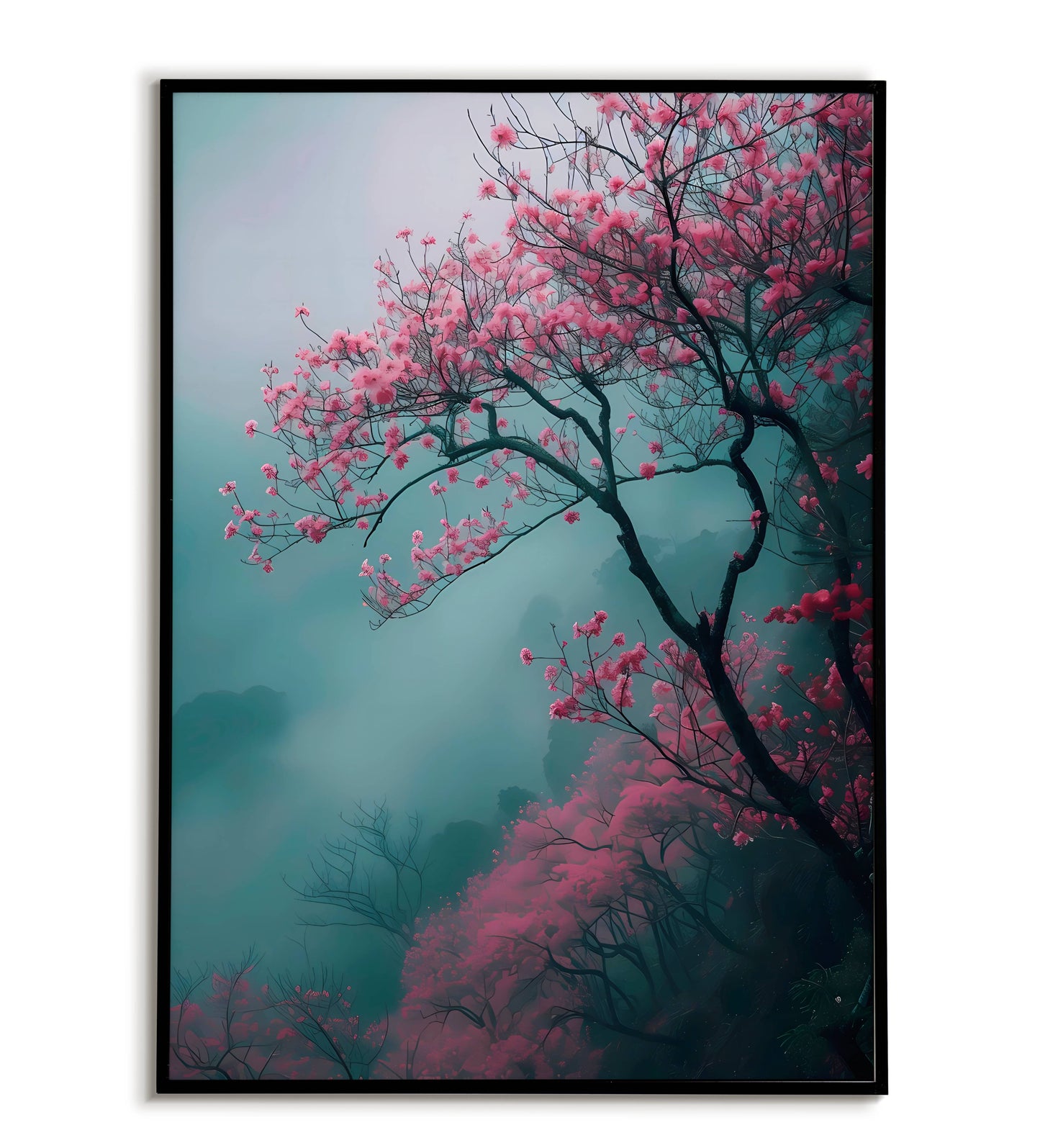 Blossom by the hill - Printable Wall Art / Poster. Download this captivating image to add a touch of nature to your decor.