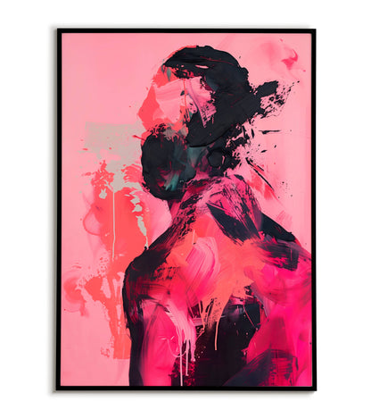Bold Brushwork Pink - Printable Wall Art / Poster. Download this vibrant design to add a touch of energy and color to your decor.