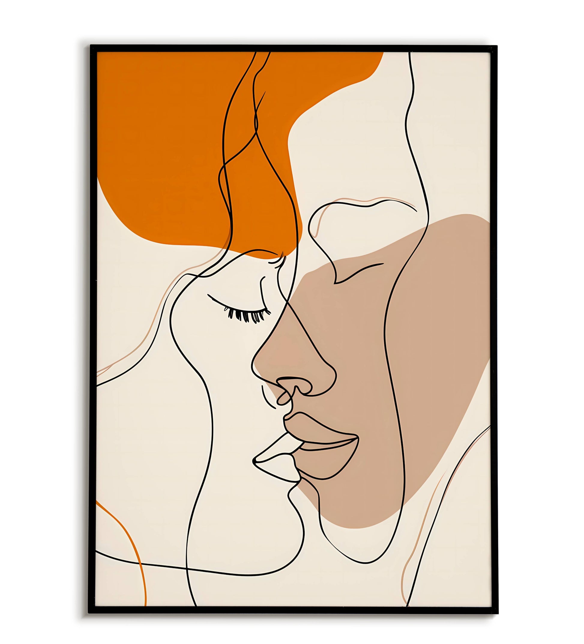 Couple Line Art - Printable Wall Art / Poster. Download this elegant design to celebrate love in a simple yet beautiful way.