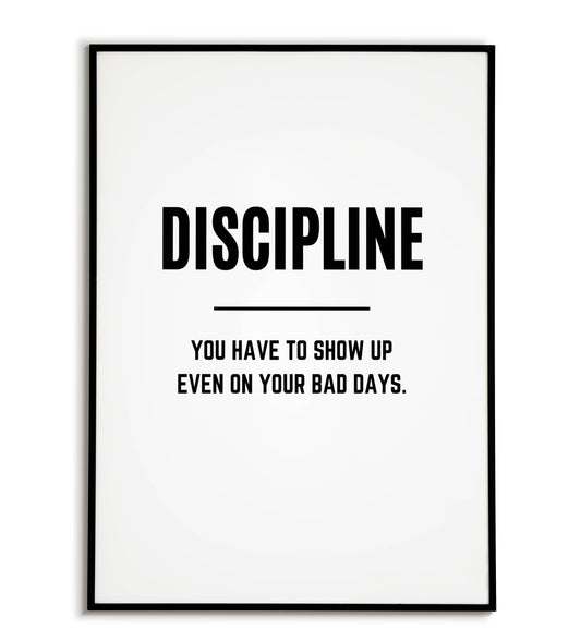 Discipline - Printable Wall Art / Poster. A simple yet powerful word reminding you of its importance.