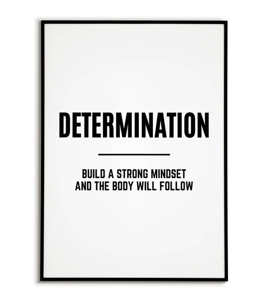"Determination" printable word art poster.