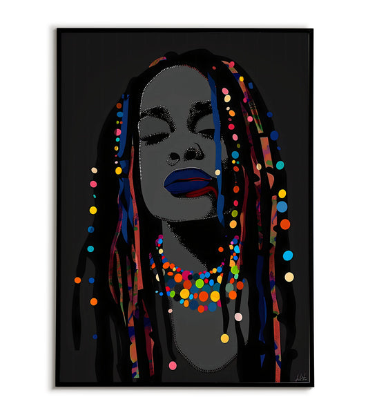 Beaded Locs Beauty(2 of 2) printable poster. Available for purchase as a physical poster or digital download