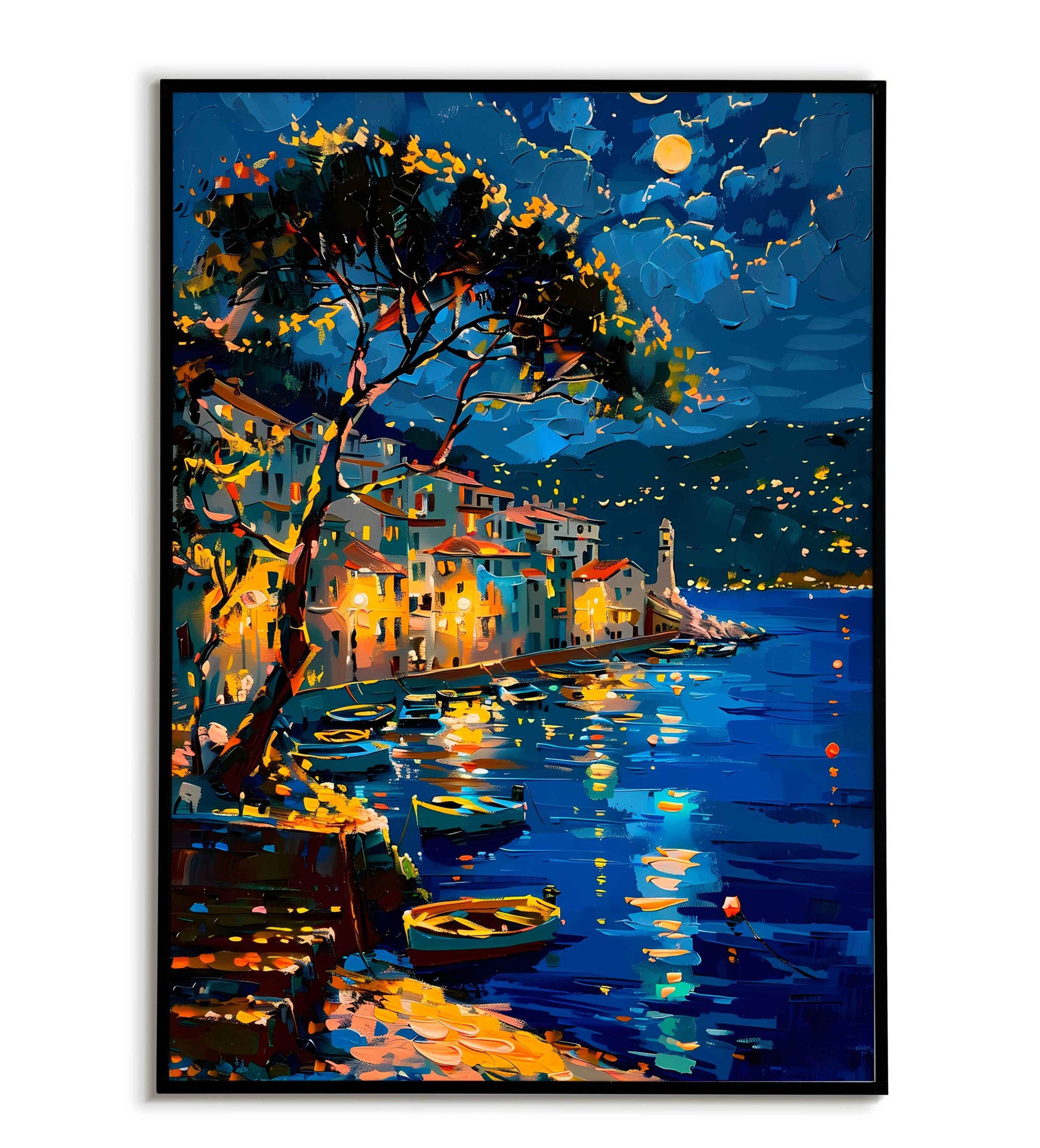 Moonlit Coast(1 of 2) seascape printable poster. Available for purchase as a physical poster or digital download.