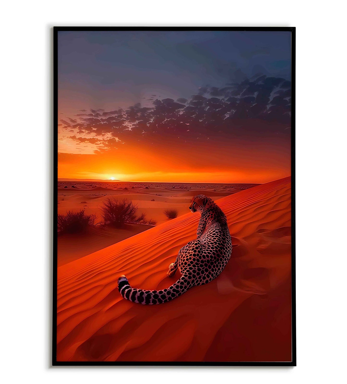 Cheetah in Motion" wildlife printable poster (part 2 of 2). Available for purchase as a physical poster or digital download