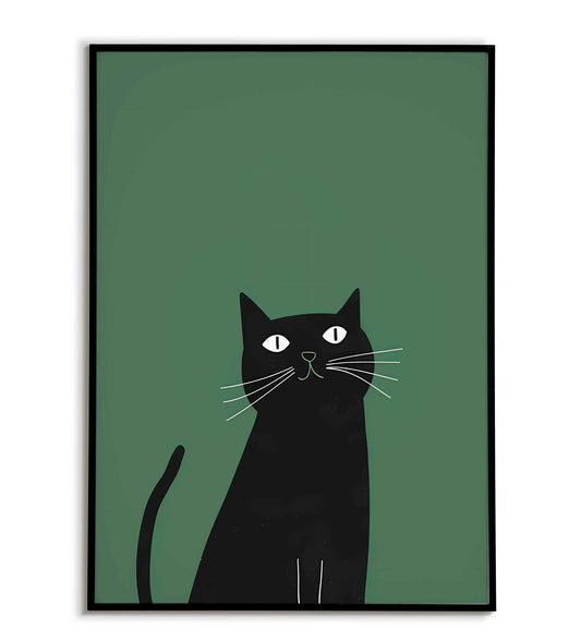 Mysterious Beauty: Black Cat" printable poster (part 3 of 3). Available for purchase as a physical poster or digital download.
