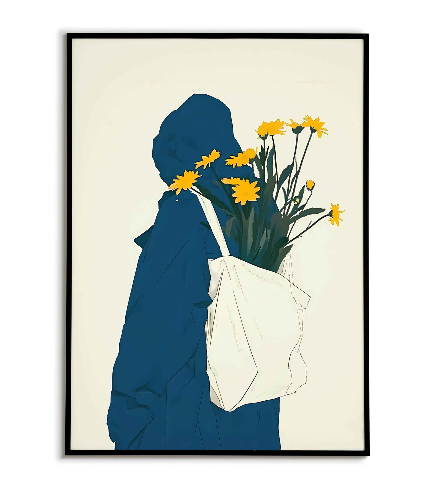 Tote Bag with Flowers printable poster. Available for purchase as a physical poster or digital download.