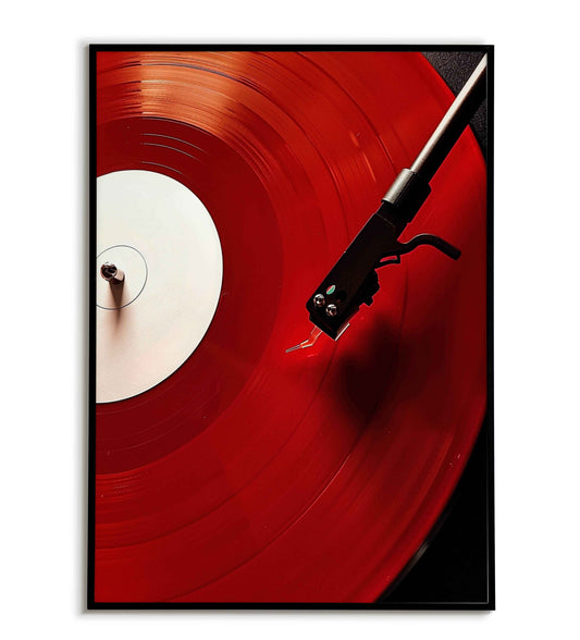 Crimson Vinyl printable poster. Available for purchase as a physical poster or digital download.