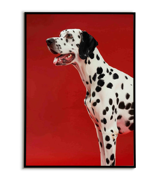 Dalmatian dog printable poster. Available for purchase as a physical poster or digital download.