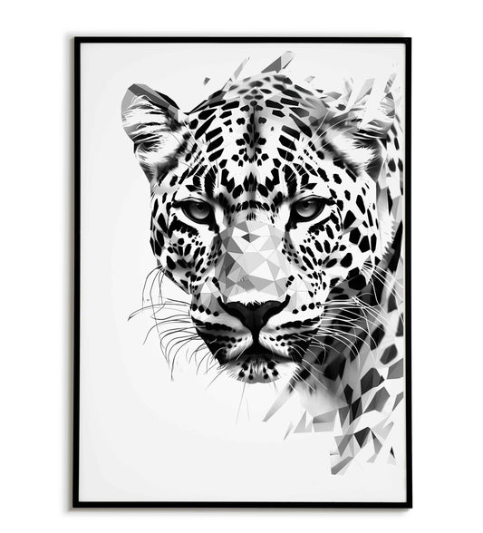 Downloadable minimalist leopard printable, a modern and stylish artwork.	