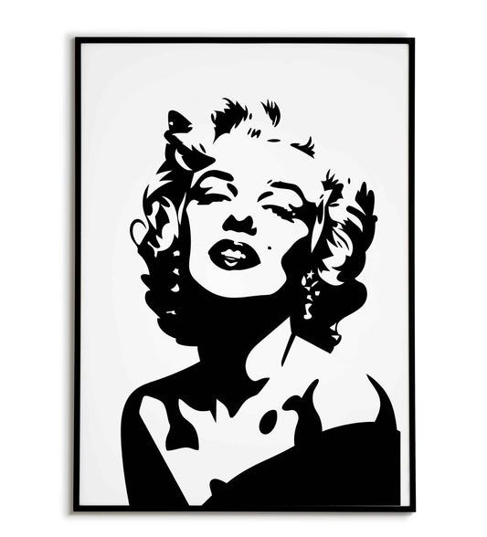 Marilyn Monroe portrait poster, celebrating the iconic actress.	