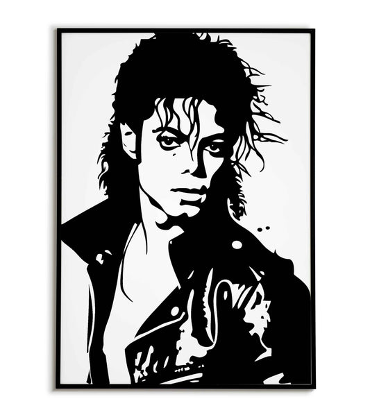Michael Jackson portrait poster, celebrating the King of Pop.	
