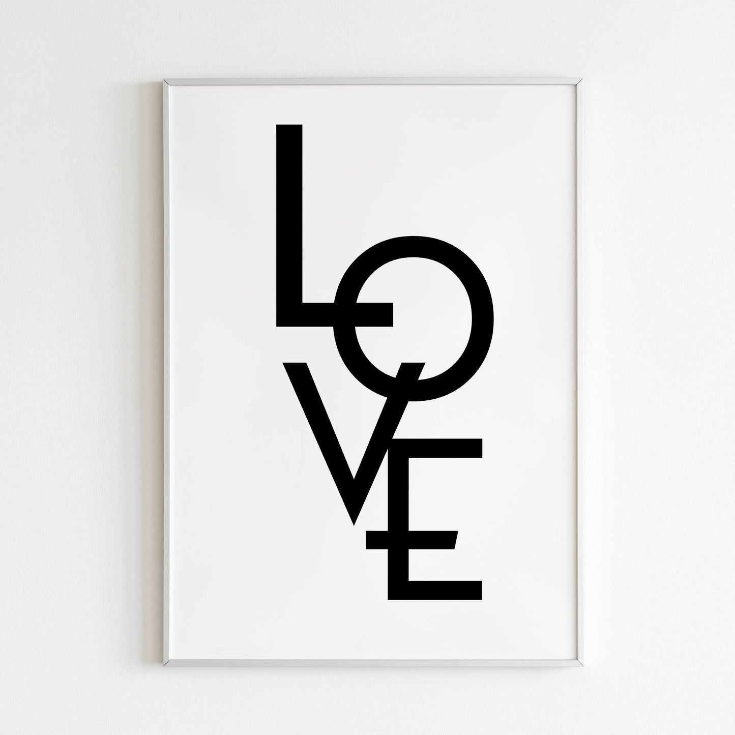 Love close-up of printable wall art poster. Focus on the elegant script and texture of the lettering.