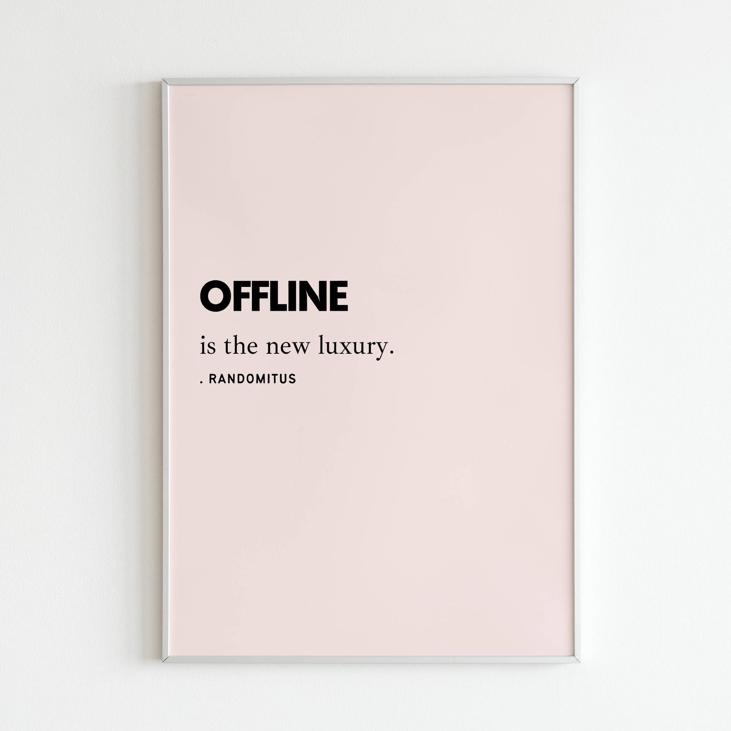 Offline is the New Luxury close-up of printable wall art poster. Focus on the calming colors and serene imagery.