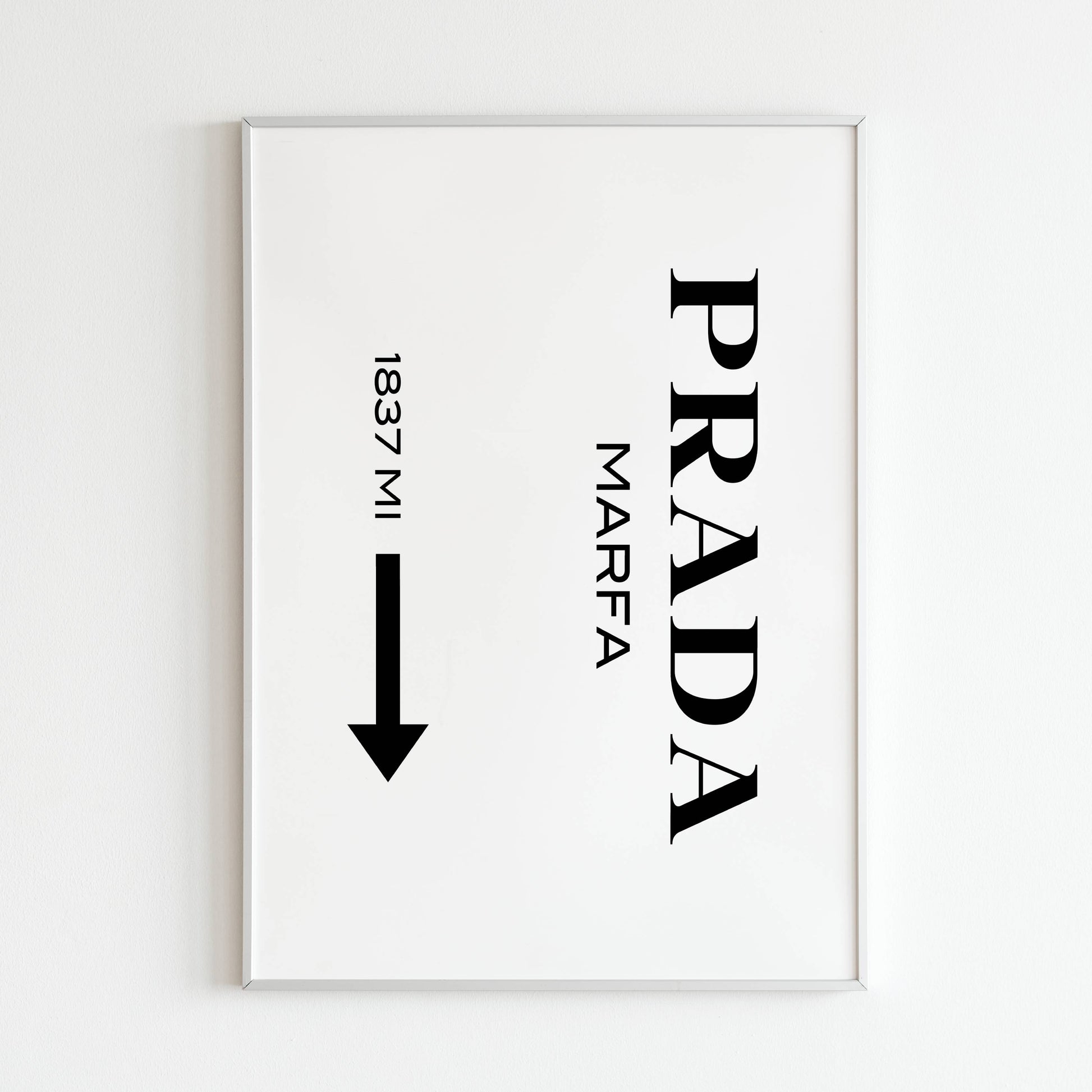 Prada Marfa - Original artwork close-up of printable wall art poster. Focus on the details and artistic style.