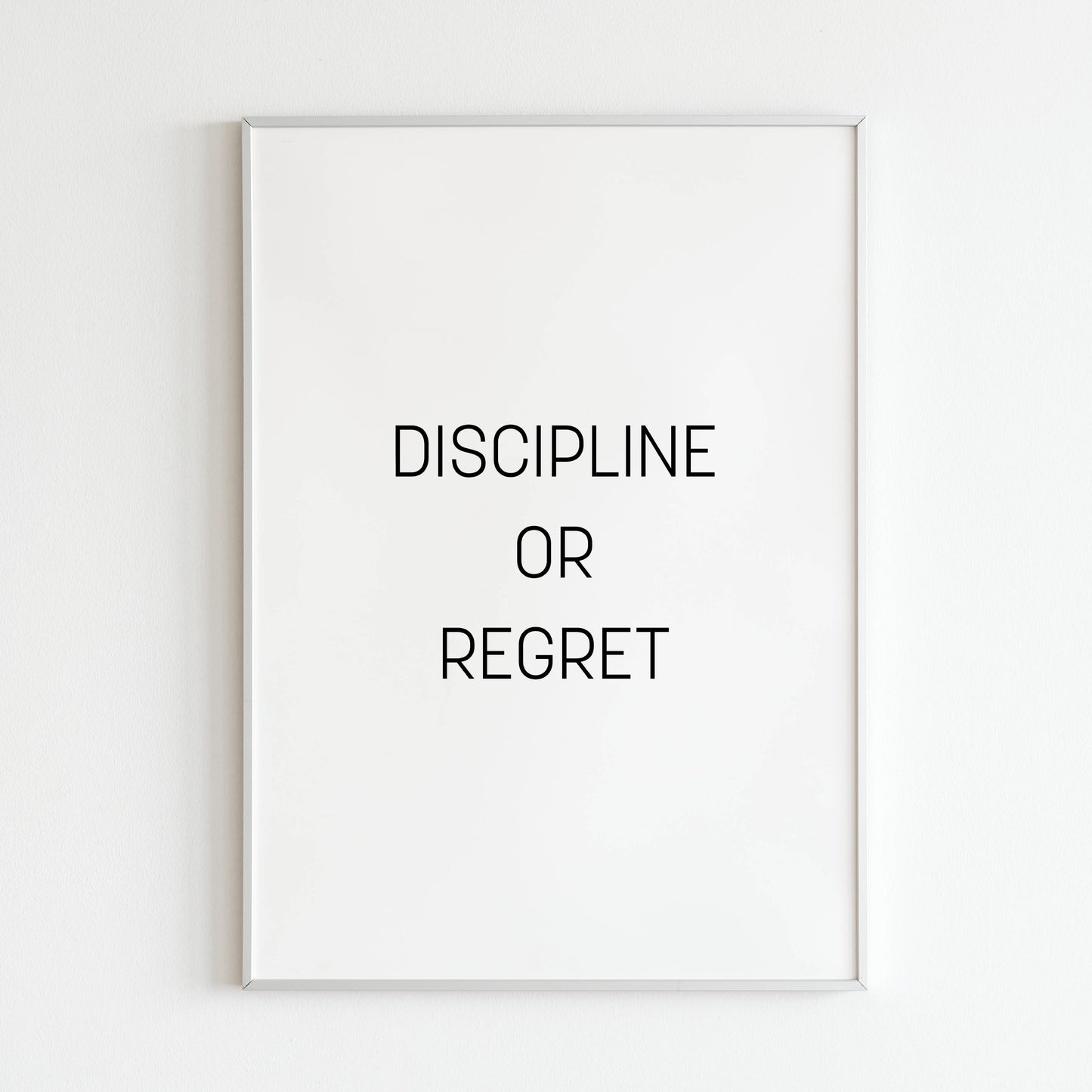 Printable discipline quote poster - Uplifting typography art motivating positive choices.