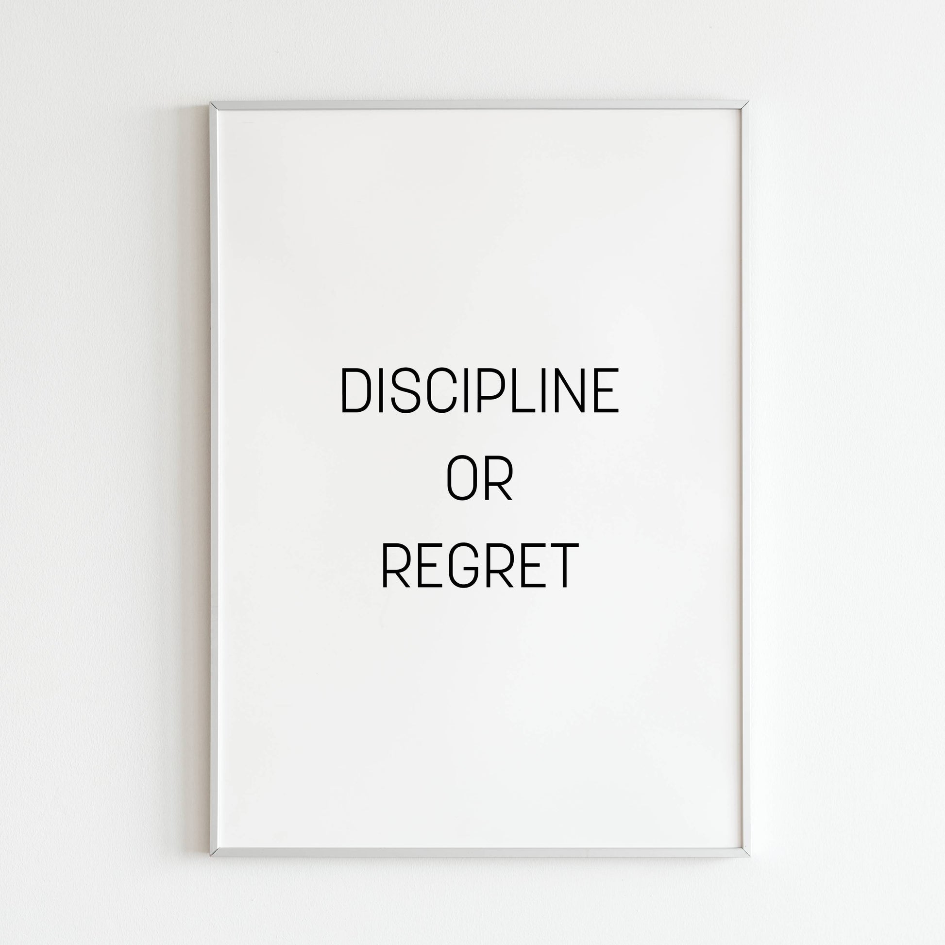 Printable discipline quote poster - Uplifting typography art motivating positive choices.