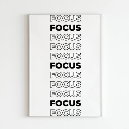 FOCUS - Printed Wall Art / Poster. This beautiful poster adds a touch of sophistication to your space. Arrives ready to hang.