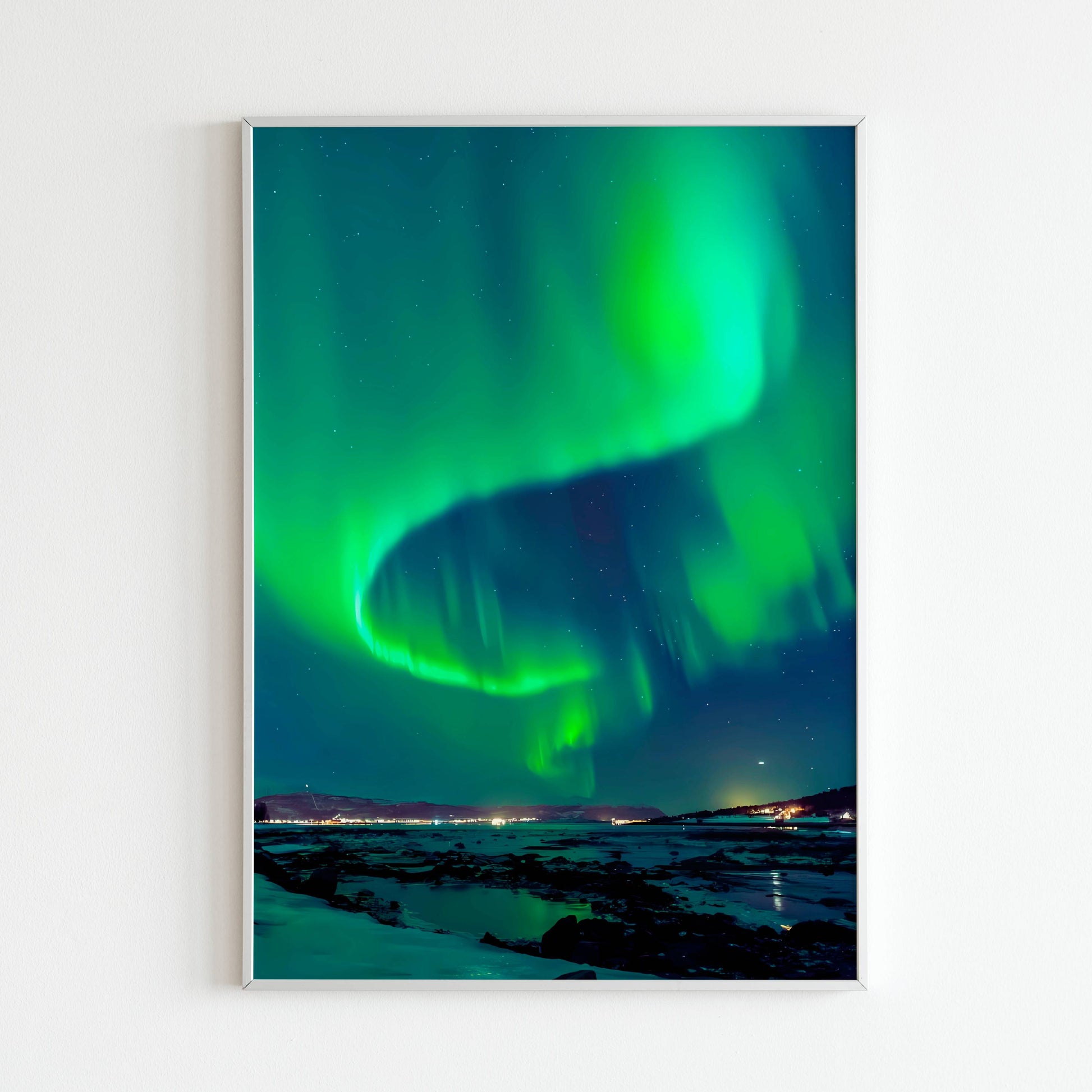 Northern Lights - Printed Wall Art / Poster. This breathtaking aurora borealis poster adds a touch of magic to your space. Arrives ready to hang.