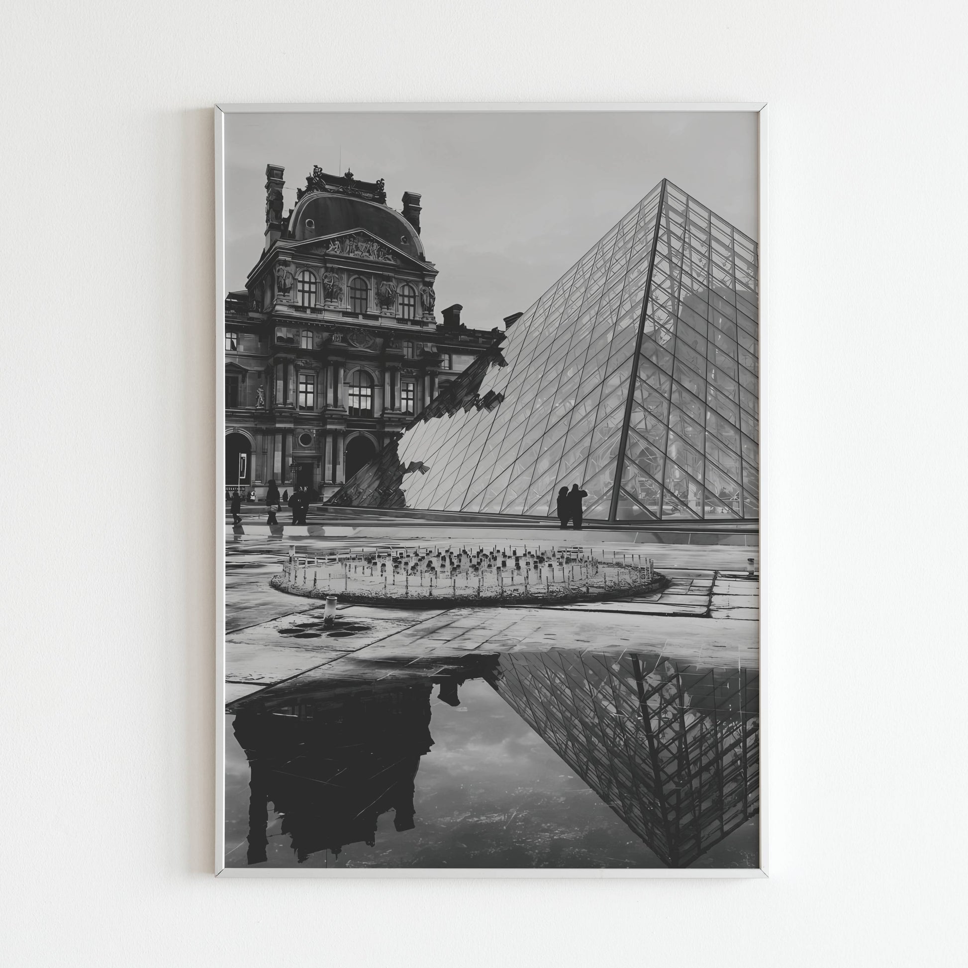 Paris Louvre Museum - Printed Wall Art / Poster. This stunning poster showcases the world-famous Louvre Museum. Arrives ready to hang.