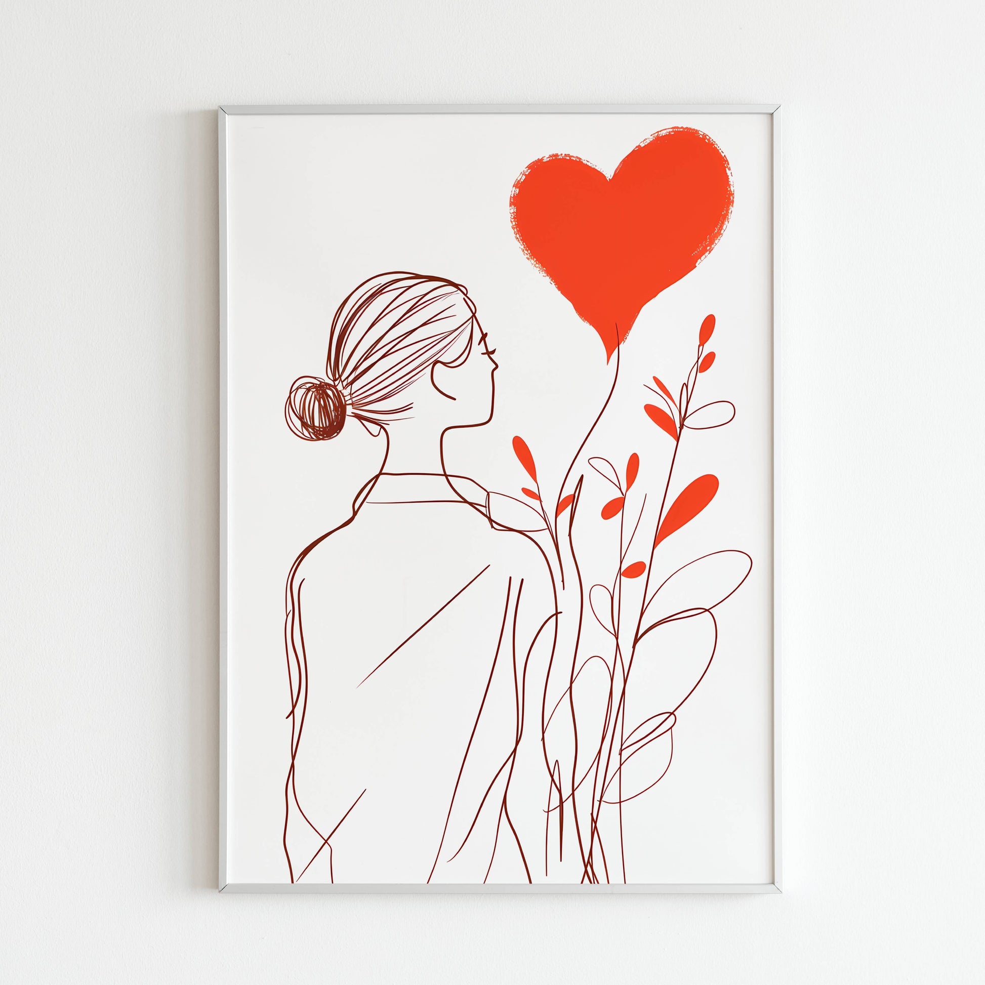 Woman Love Silhouette - Printable Wall Art / Poster. This elegant silhouette poster adds a touch of romance to your space. Arrives ready to hang.