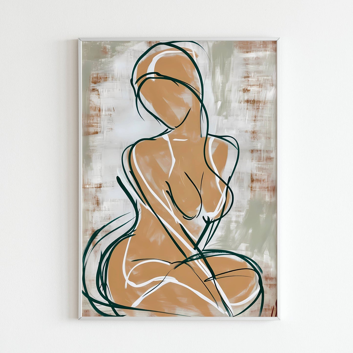 Woman Bold Strokes Abstract - Printed Wall Art / Poster. This captivating poster depicts a woman using bold brushstrokes in a unique and expressive style. Arrives ready to hang.