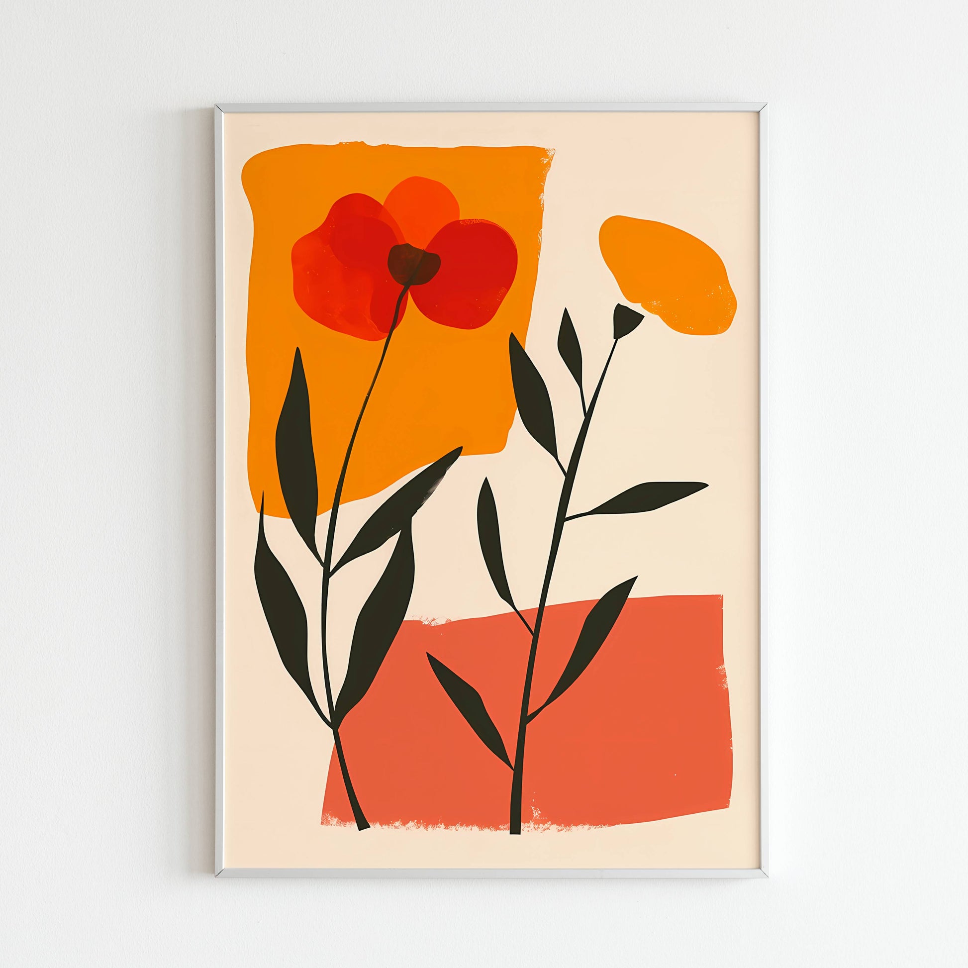 Flower Minimalist Style - Printed Wall Art / Poster. This beautiful minimalist poster showcases a flower in a simple yet elegant style. Arrives ready to hang.