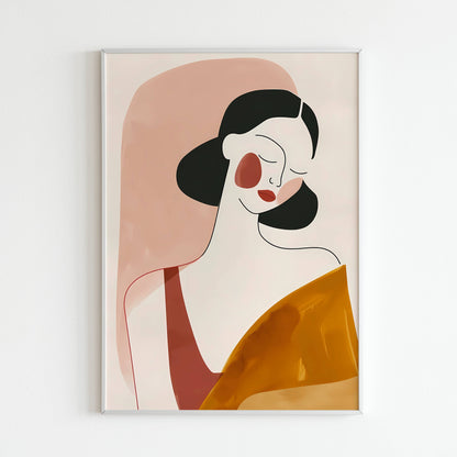 Minimalist Fashion Woman - Printed Wall Art / Poster. This beautiful minimalist poster showcases a woman in a simple yet elegant style. Arrives ready to hang.