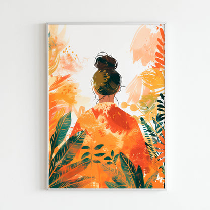 Woman Back Boho Art - Printed Wall Art / Poster. This beautiful poster showcases a woman in a bohemian style. Arrives ready to hang
